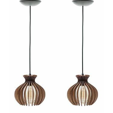 Imagem de Kit 2 Pendentes Lustre Luminária de Teto Alaska P (18x18cm)