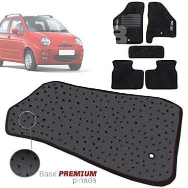 Imagem de Jogo de Tapete Carpete Tevic Pinado Chery Qq 2011 2012 13 14 15 16 Impermeável Lavável Logo Bordado 5 Peças