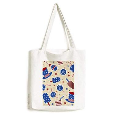 Imagem de USA Hat Candy Ice Cream Star Festival Sacola de lona, bolsa de compras casual