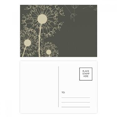 Imagem de Conjunto de cartões postais de ilustração de plantas de dente-de-leão, cartão de felicitações de aniversário