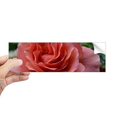 Imagem de DIYthinker Adesivo retangular de folhas verdes rosas rosas rosas para janela notebook