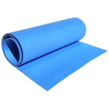 Imagem de Tapete Colchonete Eva Funcional Azul Para Yoga Fitness Pilates E Reabi