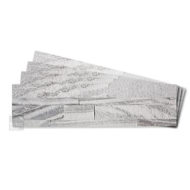 Imagem de Tic Tac Tiles Retire e cole os azulejos de pedra 3D autoadesivo removível na cozinha, banheiro, 12 folhas (cinza areia)