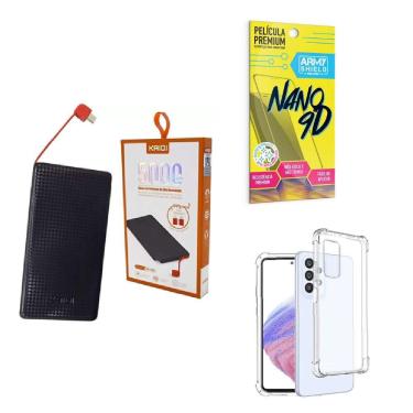 Imagem de Kit Power Bank 5.000Mah + Capinha Samsung A53 + Película 9D