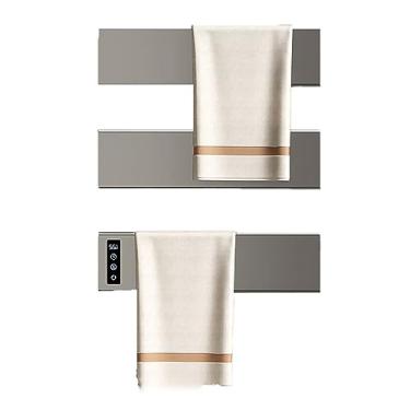 Imagem de Toalheiro Térmico Rack Controle de Temperatura Temporizador Trilho Aquecedor De Toalhas Elétrico Casa Banheiro Fibra de Carbono Secador Com Tela LED,C