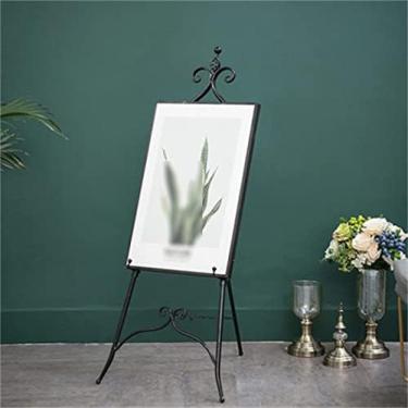 Imagem de Cavalete De Arte De Ferro, Cavalete De Chão 120 Cm/150 Cm De Altura Cavalete De Pôster De Metal Altura Ajustável Para Placa De Exibição, Pintura, Pôster,Preto,150CM,Pleasant63