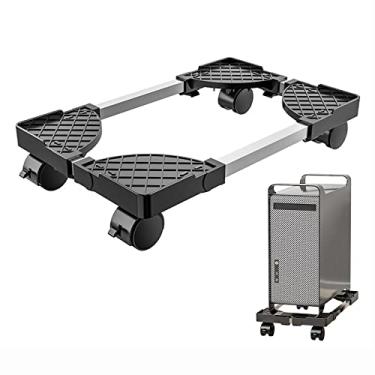 Imagem de GRFIT Suporte de CPU para torre de PC, suporte de CPU móvel ajustável com rodas giratórias, suporte de anfitrião de PC de chão para capa de PC de mesa, serve para escritório em casa, sob a mesa, suporte de torre de PC