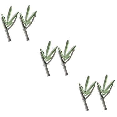 Imagem de GALPADA 6 Peças alfinetes de broche de chapéu alfinetes de broche de capa folha green Fecho de alfinete de cachecol fivela de suéter broche de bambu japonês e coreano PIN lenço Senhoras