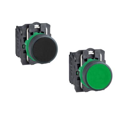Imagem de Botão Comando Normal 22mm 1NA XB5AA - Schneider Preto XB5AA21