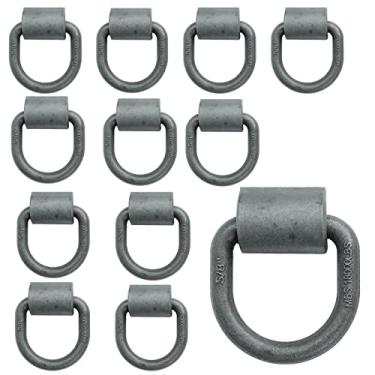 Imagem de Aikosin Anel D forjado soldado resistente de 1,5 cm, 8165 kg, com clipes de soldagem para proteger ATVs, UTVs, cortadores de grama e outras cargas pesadas. (pacote com 12)
