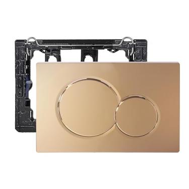 Imagem de Placa de atuador de descarga dupla compatível com Geberit 115.770.46.6 placa de atuador de descarga de vaso sanitário para montagem na parede Sigma01, ouro brilhante