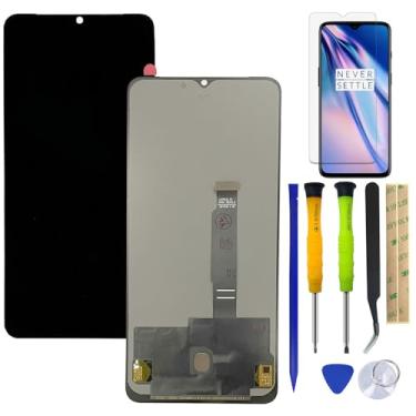 Imagem de HQB-STAR Montagem de tela LCD sensível ao toque peça de reposição digitalizador de lente de vidro para Oneplus 7T 1+7T Black+Tools