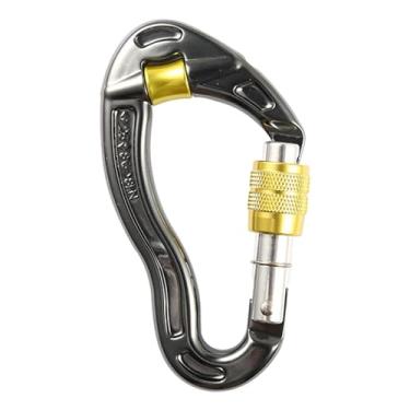 Imagem de menolana Mosquetão de escalada, equipamento com clipe de mosquetão, grande montanhismo, para escalada de montanha, rede ao ar livre, amarelo