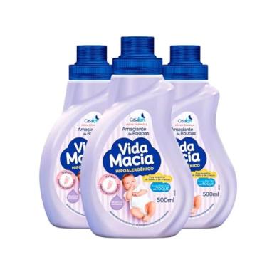 Imagem de Vida Macia Kit 3 Unidades Lava Roupas De 500ml Para Bebês e Crianças