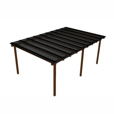 Imagem de Kit Policarbonato Fume 6mm 6,00m X 4,00m - Perfis Naturais