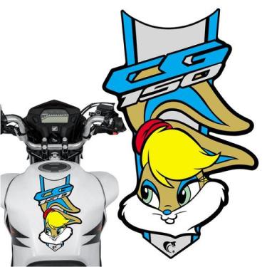 Imagem de Adesivo Faixa Gravata sem resina Moto CG 150/160 LOLA BUNNY AZUL - Teu