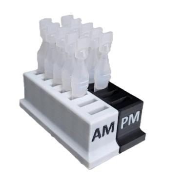 Imagem de Znet3D Suporte de frasco de colírio para frascos descartáveis de uso único – Compatível com as principais marcas, duas cores com laterais AM/PM para rastreamento de uso, disponível em tamanhos de 10