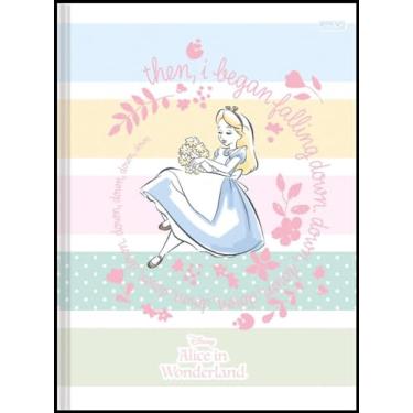 Imagem de Kit de Caderno, Brochura Costurado 1/1, Capa Dura, Alice In Wonderland, 48 Folhas, Animativa, Pacote com 10 Unidades