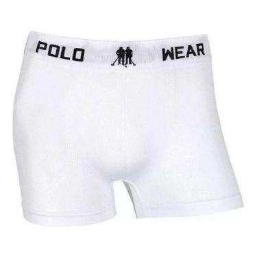 Imagem de Cueca Masculina Adulto Boxer Confortável Polo Wear Premium, Branco, GG