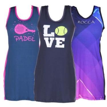 Imagem de Kit 3 Vestidos Beach Tennis Sublimado com Short Bolso Esportivo Praia-Feminino