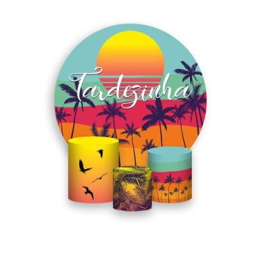 Imagem de Painel De Festa Redondo 1,50x1,50 + Trio De Capas Cilindro -  Tardezin