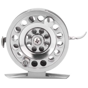 Imagem de Vara de pesca no gelo de metal ao ar livre roda dianteira carretilha mão direita com acessório de freio carretilha de pesca(Ice fishing reel 60 (with guide eye))