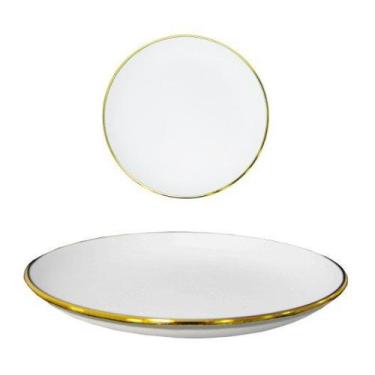 Imagem de Bandeja Plástica com Borda Dourada HU54860 - Interponte