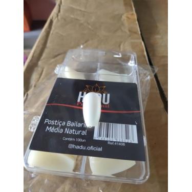 Imagem de Unha Postiça Bailarina Média Natural - Hadu Profissional 