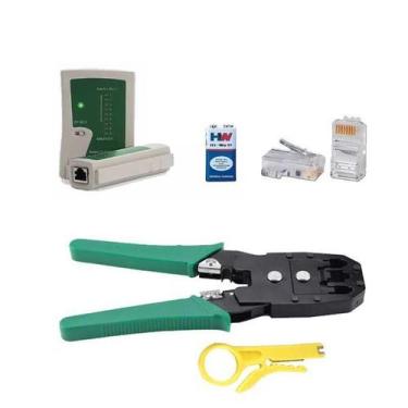 Imagem de Kit Alicate de Crimpar RJ45 + Testador RJ45 para Cabo de Rede Internet