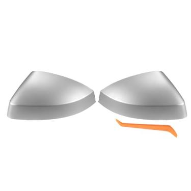 Imagem de X AUTOHAUX Par de tampa do espelho do lado do passageiro do motorista retrovisor do carro cromado para Audi A3 S3 8V 2013-2018 para Audi S3 8V 15-18 capas de proteção de espelho acabamentos de