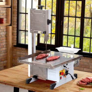 Imagem de Serra Fita de Bancada Com Moedor de Carnes 56 x 98 x 92 Cm Mesa Móvel 