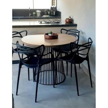 Imagem de Mesa Redonda Estilo/Modelo Industrial (1,20 x 1,20) - ALPI MOVELARIA