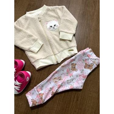 Imagem de Conjunto Infantil inverno com ziper quebra cabeça 2910, Creme, P