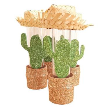Imagem de Tubete Decorado Festa Junina Cacto com Chapéu - Extra Festas