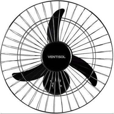 Imagem de Ventilador de Parede Ventisol, Oscilante, 3 Pás Premium, Preto, 50cm, 