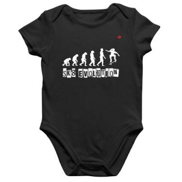 Imagem de Body Bebê Algodão SK8 Evolution Girl - Foca na Moda, Preto, P