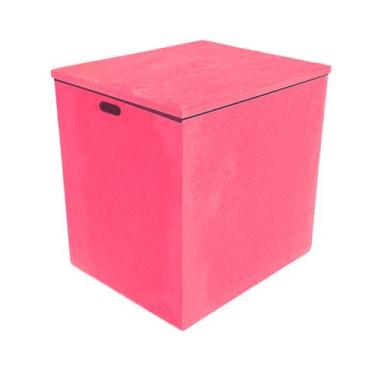 Imagem de Caixa Retangular Grande com Alça Tampa Sapato 52x43x53 Mdf 4mm Madeira