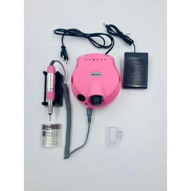 Imagem de Lixadeira Pedal Motor Unha 30,000 Elétrica Bivolt - oem, Rosa