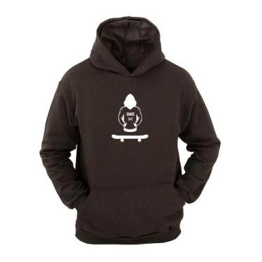 Imagem de Moletom Masculino Canguru Flanelado Skate Board Estampado - Ragor, M, 