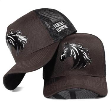 Imagem de Boné Trucker Telinha Masculino Feminino Pampas Country Original, Marro