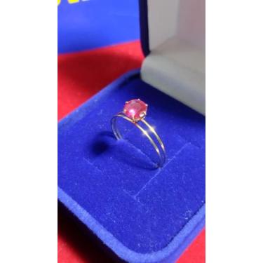 Imagem de Anel Ouro Pedra Zircônia 4 mm Todas as Pedra Anel Vermelho, Azul, Verd