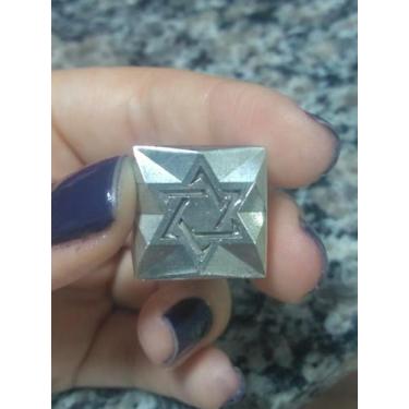 Imagem de Anel Estrela de Davi 20 mm x 20 mm Prata 950 - Prata 950 de lei 