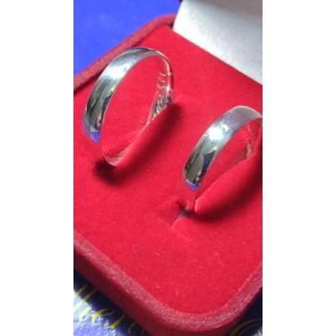 Imagem de Alianças Anatômica Namoro Prata 950  Namoro e Cmpromisso 4 mm Lisa Ana