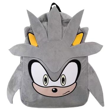 Imagem de Mochila SABNY Sonic Shadow de couro PU cinza de grande capacidade