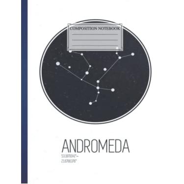 Imagem de Composition NoteBook Andromeda 1 Size 8.5 x 11 In, 110 pages Cover Business Notebook Cute With Lined Blank Love Pages For Children Teens Kids Sketching Notes Work From Home