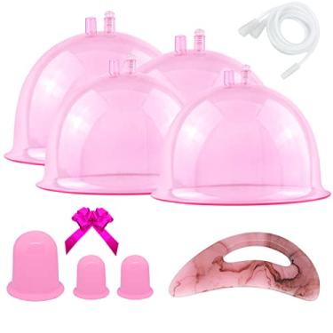 Imagem de FUMOLEER Ventosas para Levantamento de Bumbum 2100 E 1800, Acessórios para Máquina de Ventosaterapia A Vácuo 8,46" E 7,28" Xl Ventosas de Massagem A Vácuo para Nádegas com 3 Ventosas E Prancha Gua Sha