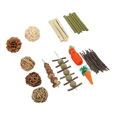 Imagem de Brinquedo de Coelho para Limpar Os Dentes e Aliviar o Estresse - Adequado para Coelhos, Hamsters - Feito de Materiais - Bucha de Cenoura, Brinquedo de Bola