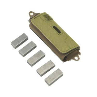 Imagem de ATAIRSOFT Bolsa de contrapeso de peso de capacete tático com 5 contadores bolsa de acessórios para capacete tático OPS Fast BJ PJ MH Tan