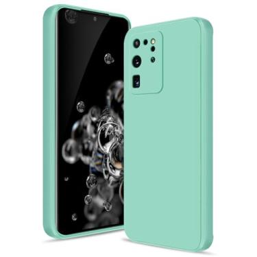 Imagem de Btstring Capa para Samsung Galaxy S20 Ultra, capa de silicone macio com proteção de câmera atualizada, capa fina à prova de choque com forro de microfibra antiarranhões, roxa