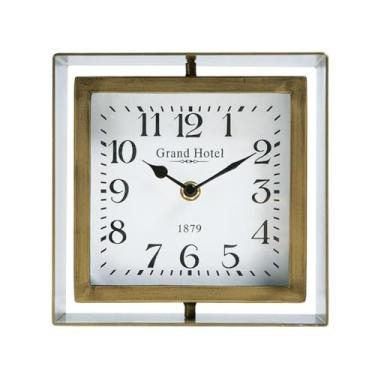 Imagem de NIKKY HOME Relógio de mesa de metal vintage, relógio de bolso decorativo em formato de relógio de mesa pequeno antigo para prateleira de sala de estar - decoração de casa chique para mesa, bancada - (dourado)